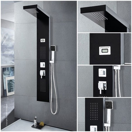 Edouard Rousseau - Colonne de douche Hydromassante TORQUAY - Finition noire