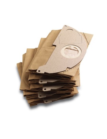 Sachet filtre papier a deux épaisseurs pour KARCHER WD2200 / A2003 / 2004 / 2054Me - paquet de 5 pieces