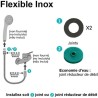 Flexible de douche - ROUSSEAU - Écrous métal - Sertis de sécurité