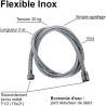 Flexible de douche - ROUSSEAU - Écrous métal - Sertis de sécurité