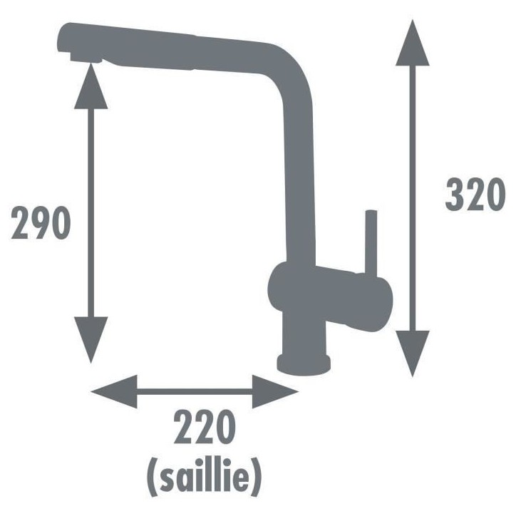 ROUSSEAU Robinet mitigeur de cuisine Matsouko - Avec douchette - Gris chromé ROUSSEAU Robinet mitigeur de cuisine Matsouko - Avec douchette - Gris chromé