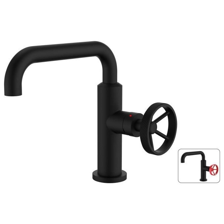 Mitigeur lavabo industriel ROUSSEAU - Bec mobile - Noir Mitigeur lavabo industriel ROUSSEAU - Bec mobile - Noir