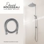 Flexible de douche - ROUSSEAU - Écrou métal anti-torsion - Sertis de sécurité - Longueur 1m75 - Inox chromé simple agrafage