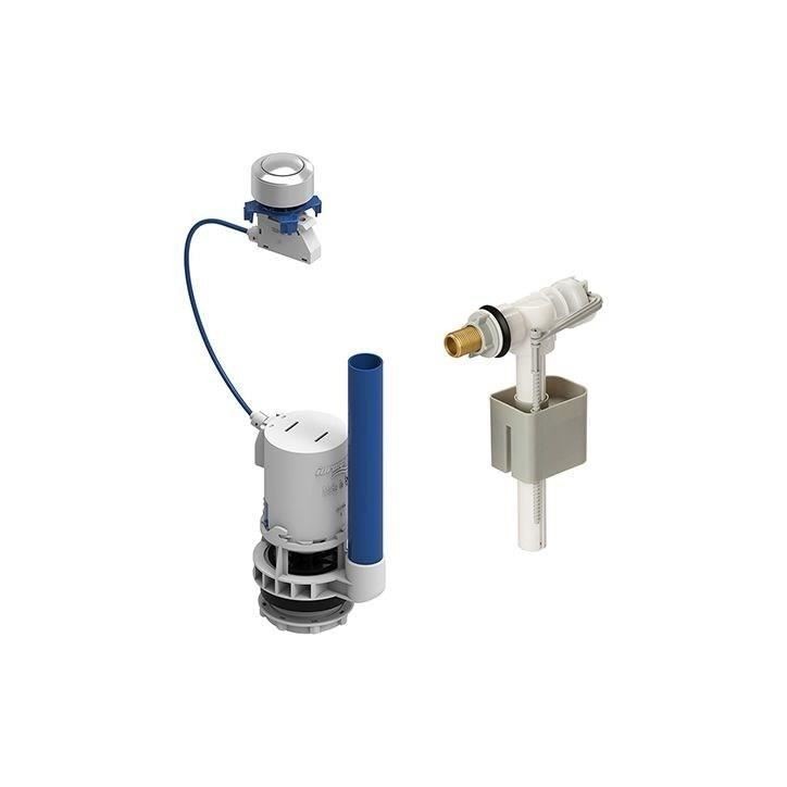 Kit mécanismeet robinet flotteur pour réservoir WC - ROUSSEAU - Embout laiton - Hauteur réglable de 190 a 490 mm Kit mécanismeet robinet flotteur pour réservoir WC - ROUSSEAU - Embout laiton - Hauteur réglable de 190 a 490 mm