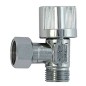Robinet d'arret équerre - ROUSSEAU - 3/8 mâle/femelle - 1/4T - Laiton chromé Robinet d'arret équerre - ROUSSEAU - 3/8 mâle/femelle - 1/4T - Laiton chromé