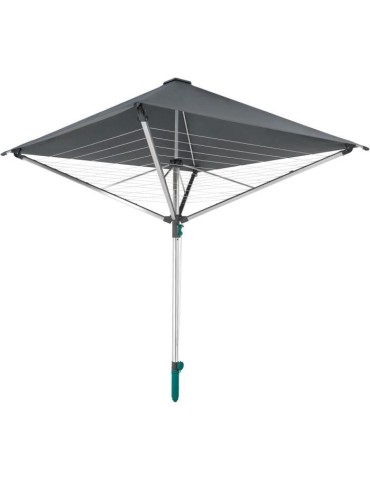 LEIFHEIT 82100 Séchoir parapluie LinoProtect 400, étendoir parapluie avec toit étanche, séchoir jardin inclus douille de sol