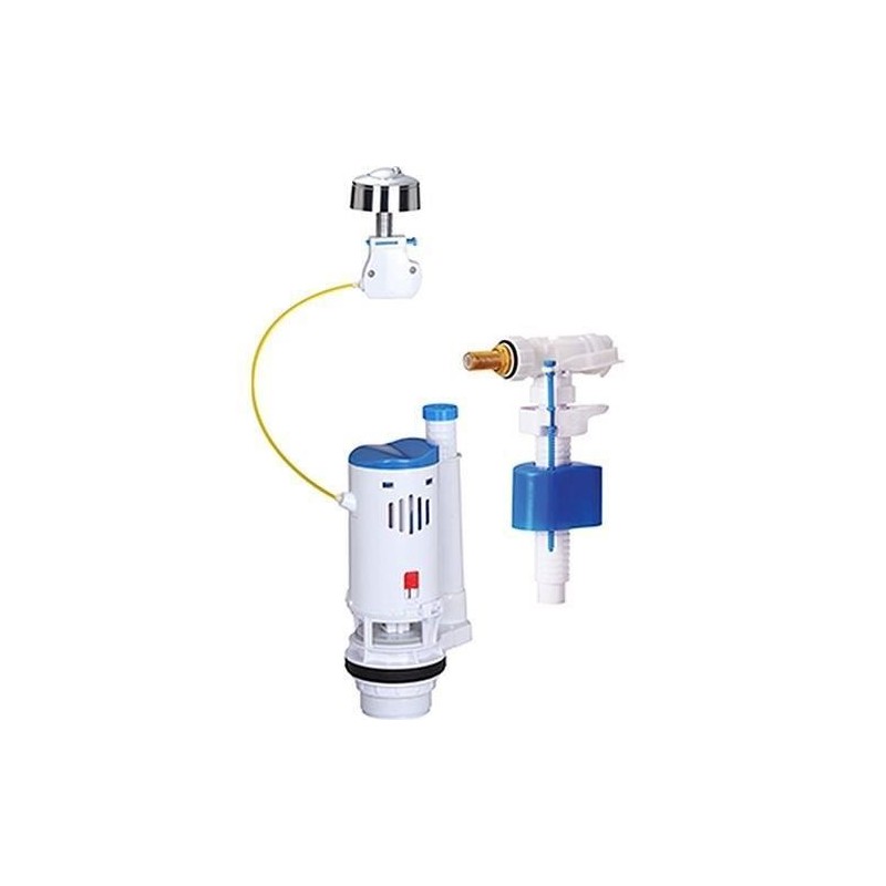 Kit mécanisme WC avec robinet flotteur latéral - ROUSSEAU - 3/6L - C Kit mécanisme WC avec robinet flotteur latéral - ROUSSEAU - 3/6L - C