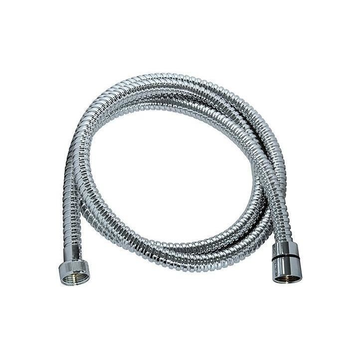 Flexible de douche - ROUSSEAU - Raccord universel - Format compact - Écrous métal - Longueur 1m50 - Inox chromé simple agrafa Flexible de douche - ROUSSEAU - Raccord universel - Format compact - Écrous métal - Longueur 1m50 - Inox chromé simple agrafa