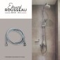 Flexible de douche - ROUSSEAU - Raccord universel - Format compact - Écrous métal - Longueur 1m50 - Inox chromé simple agrafa