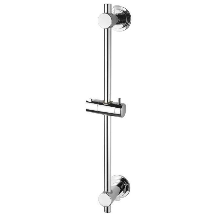 Barre de douche universelle ROUSSEAU - Inox chromé - Longueur 60,5 cm - Diametre 18 mm - Fixation ventouse Barre de douche universelle ROUSSEAU - Inox chromé - Longueur 60,5 cm - Diametre 18 mm - Fixation ventouse