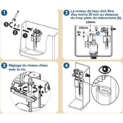 Robinet flotteur latéral pour réservoir WC apparent - ROUSSEAU - Cer