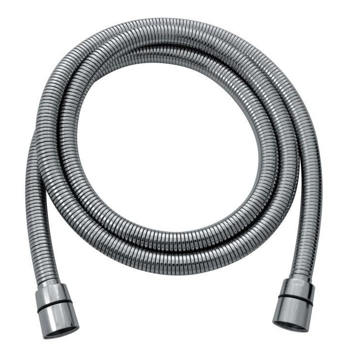 Flexible de douche - ROUSSEAU - double agrafage en inox chromé - extensible 1,5 a 1,85m - garantie 5 ans Flexible de douche - ROUSSEAU - double agrafage en inox chromé - extensible 1,5 a 1,85m - garantie 5 ans