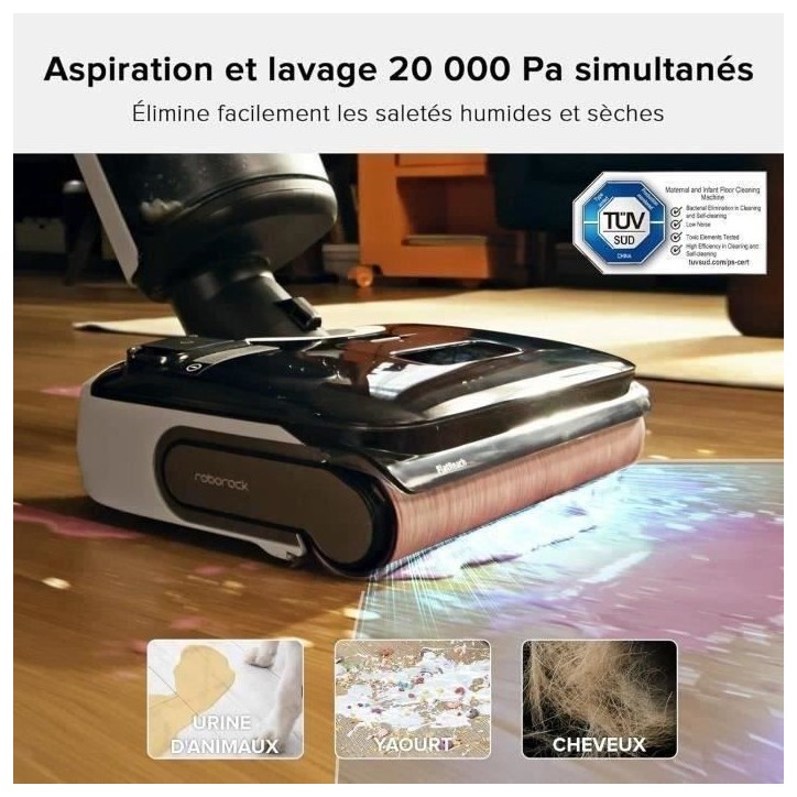 Aspirateur Laveur ROBOROCK F25 - 20 000 Pa - Tout-en-Un avec séchage Rapide a 90 °C - Auto-Nettoyage a l'eau Chaude Aspirateur Laveur ROBOROCK F25 - 20 000 Pa - Tout-en-Un avec séchage Rapide a 90 °C - Auto-Nettoyage a l'eau Chaude
