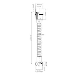Flexible de douche ROUSSEAU - Inox chromé double agrafage - 2,00m - C