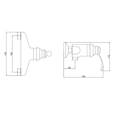 Mitigeur douche - ROUSSEAU - BYRON - cartouche céramique - laiton - chromé