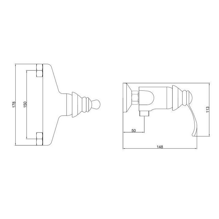 Mitigeur douche - ROUSSEAU - BYRON - cartouche céramique - laiton - chromé Mitigeur douche - ROUSSEAU - BYRON - cartouche céramique - laiton - chromé