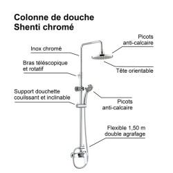 Edouard Rousseau - Colonne de douche avec robinetterie SHENTI - Chrom