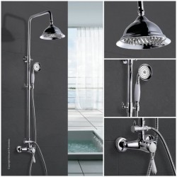 ROUSSEAU Colonne de douche avec robinet mitigeur mécanique Retro - Ch