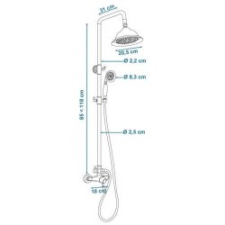 ROUSSEAU Colonne de douche avec robinet mitigeur mécanique Retro - Ch