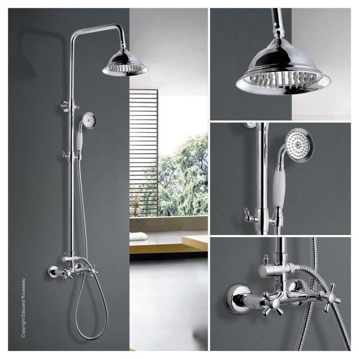 ROUSSEAU Colonne de douche avec robinet mélangeur Retro - Chrome ROUSSEAU Colonne de douche avec robinet mélangeur Retro - Chrome