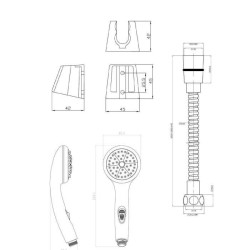Pommeau de douche ROUSSEAU Heko - Flexible 1J ANTI CALCAIRE STOP'O chr