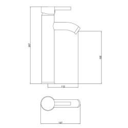Mitigeur Lavabo haut Ilo - ROUSSEAU - Cartouche céramique - Economie