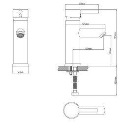 Mitigeur lavabo ROUSSEAU Dover - cartouche céramique Ø 40 mm - écon