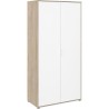 Armoire de chambre - Décor Blanc et chene - 2 portes battantes - L100