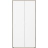 Armoire de chambre - Décor Blanc et chene - 2 portes battantes - L100