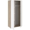 Armoire de chambre - Décor Blanc et chene - 2 portes battantes - L100