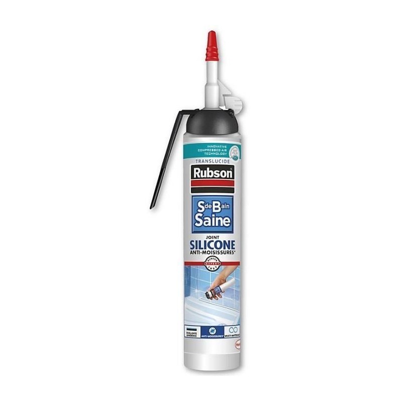 Silicone carrelage RUBSON transparent, 200 ml Mastic sans pistolet sdb Silicone carrelage RUBSON transparent, 200 ml Mastic sans pistolet sdb