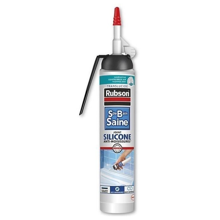 Silicone carrelage RUBSON transparent, 200 ml Mastic sans pistolet sdbs transpar Silicone carrelage RUBSON transparent, 200 ml Mastic sans pistolet sdbs transpar