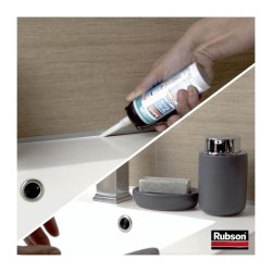 Silicone carrelage RUBSON transparent, 200 ml Mastic sans pistolet sdb