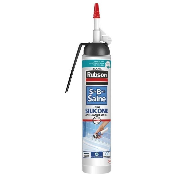 Mastic sanitaires - RUBSON - 2683038 - Joint - Facile - Salle de bain Saine - Mastic - Blanc - 200ml