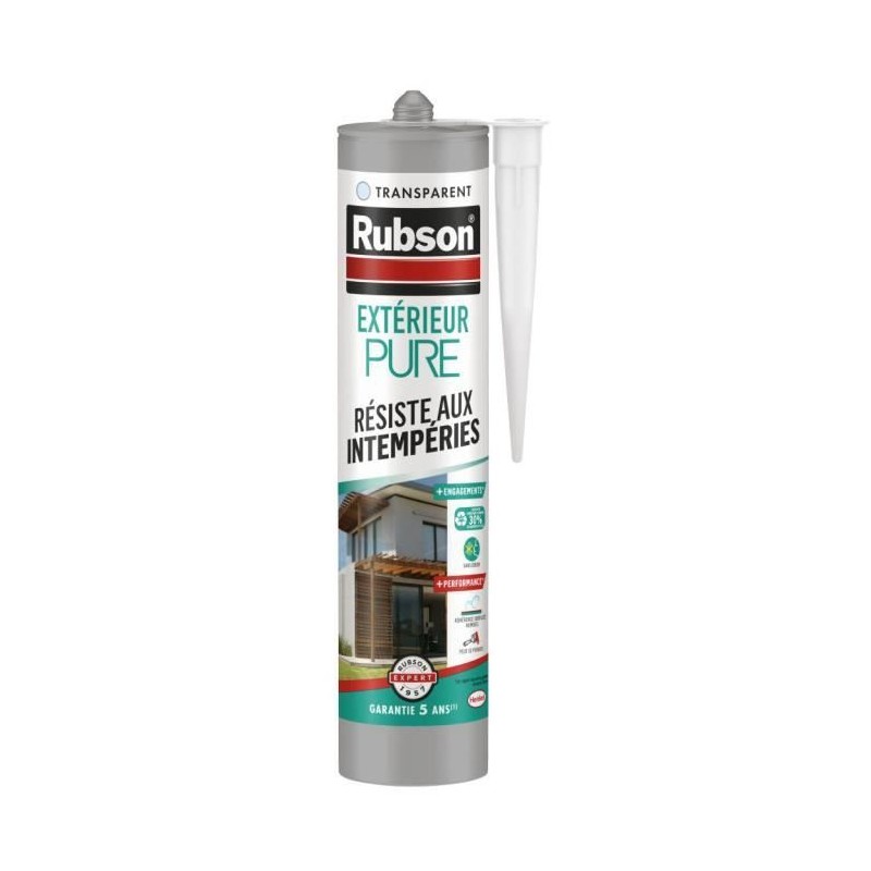 Mastic - RUBSON - PURE - Extérieur - Transparent - 280ml Mastic - RUBSON - PURE - Extérieur - Transparent - 280ml
