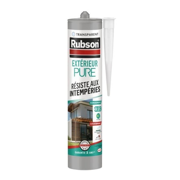 Mastic - RUBSON - PURE - Extérieur - Transparent - 280ml Mastic - RUBSON - PURE - Extérieur - Transparent - 280ml