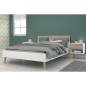 Ensemble Lit 140 x 190 cm + 2 chevets - AALBORG - Scandinave - Blanc / Chene - PARISOT Ensemble Lit 140 x 190 cm + 2 chevets - AALBORG - Scandinave - Blanc / Chene - PARISOT