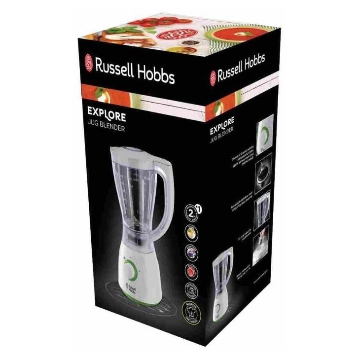 Blender - RUSSELL HOBBS - Explore 22250-56 - 500 W - Bol 1,5 L - 2 vitesses + pulse - Pieds antidérapants Blender - RUSSELL HOBBS - Explore 22250-56 - 500 W - Bol 1,5 L - 2 vitesses + pulse - Pieds antidérapants