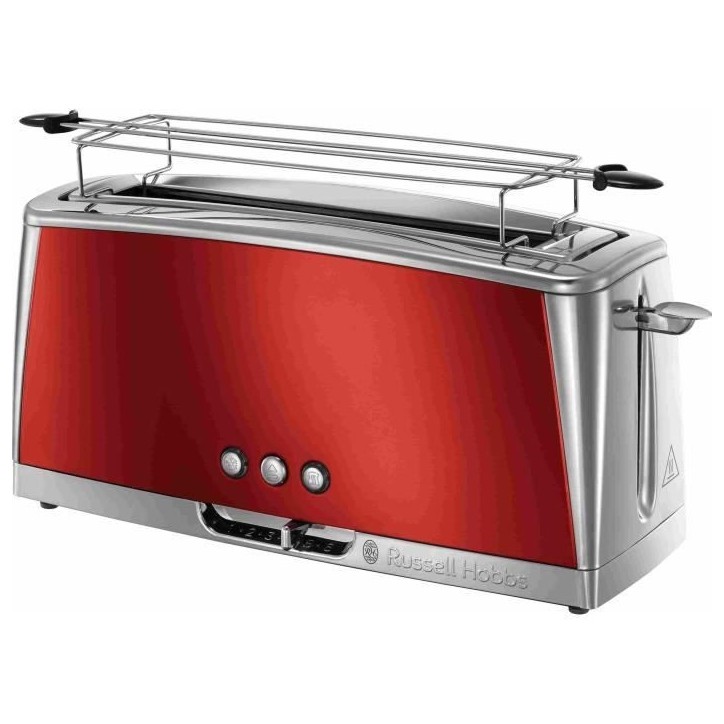 Grille-Pain - RUSSELL HOBBS - Luna Rouge Solaire - Fente longue - 1420 W - Fonctions réchauffage et décongélation Grille-Pain - RUSSELL HOBBS - Luna Rouge Solaire - Fente longue - 1420 W - Fonctions réchauffage et décongélation