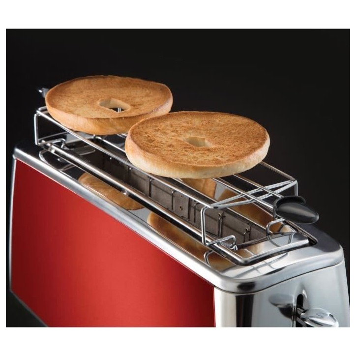 Grille-Pain - RUSSELL HOBBS - Luna Rouge Solaire - Fente longue - 1420 W - Fonctions réchauffage et décongélation Grille-Pain - RUSSELL HOBBS - Luna Rouge Solaire - Fente longue - 1420 W - Fonctions réchauffage et décongélation
