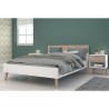 Ensemble Lit 160 x 200 cm + 2 chevets - AALBORG - Scandinave - Blanc /