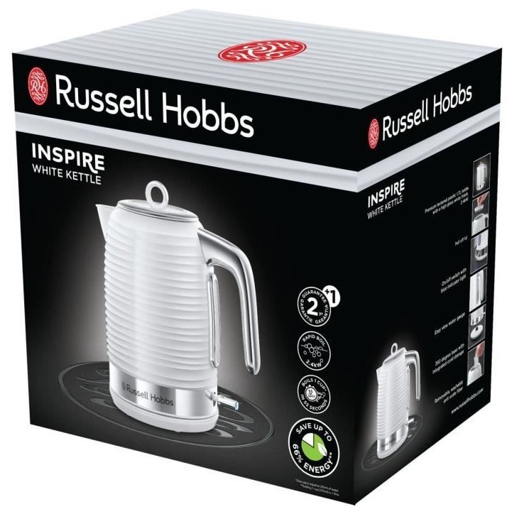 Bouilloire - Russell Hobbs - Inspire 24360-70 - 1,7L - Ebullition Rapide - Filtre Anti-Calcaire Bouilloire - Russell Hobbs - Inspire 24360-70 - 1,7L - Ebullition Rapide - Filtre Anti-Calcaire