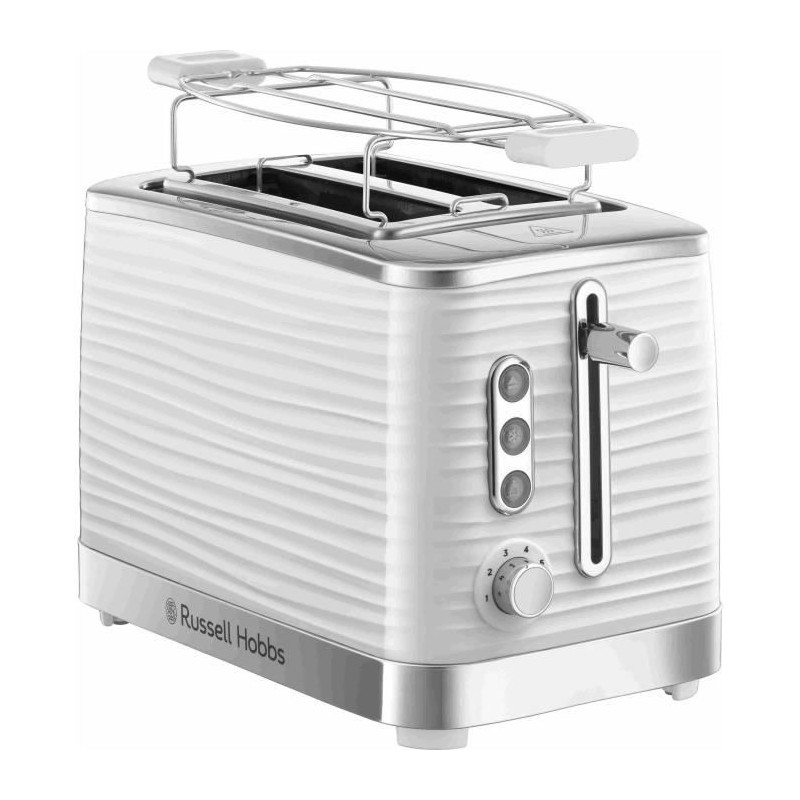 Grille-Pain - RUSSELL HOBBS - Inspire Blanc - 1050 W - Fentes extra la Grille-Pain - RUSSELL HOBBS - Inspire Blanc - 1050 W - Fentes extra la
