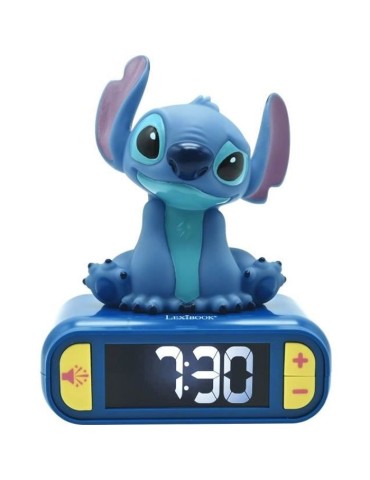 Réveil digital LEXIBOOK - Stitch 3D lumineux et sonore - Bleu - Enfant - Garantie 2 ans