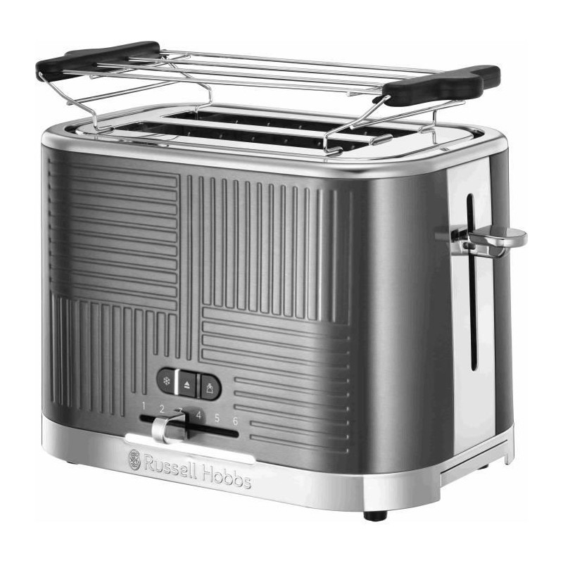 Grille-Pain - RUSSELL HOBBS - Geo Steel - Métal texturé - 1640 W - F Grille-Pain - RUSSELL HOBBS - Geo Steel - Métal texturé - 1640 W - F
