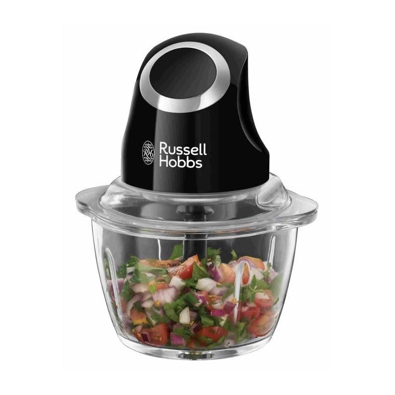 Mini Hachoir - RUSSELL HOBBS - Desire 24662-56 - 200 W - Bol en verre Mini Hachoir - RUSSELL HOBBS - Desire 24662-56 - 200 W - Bol en verre