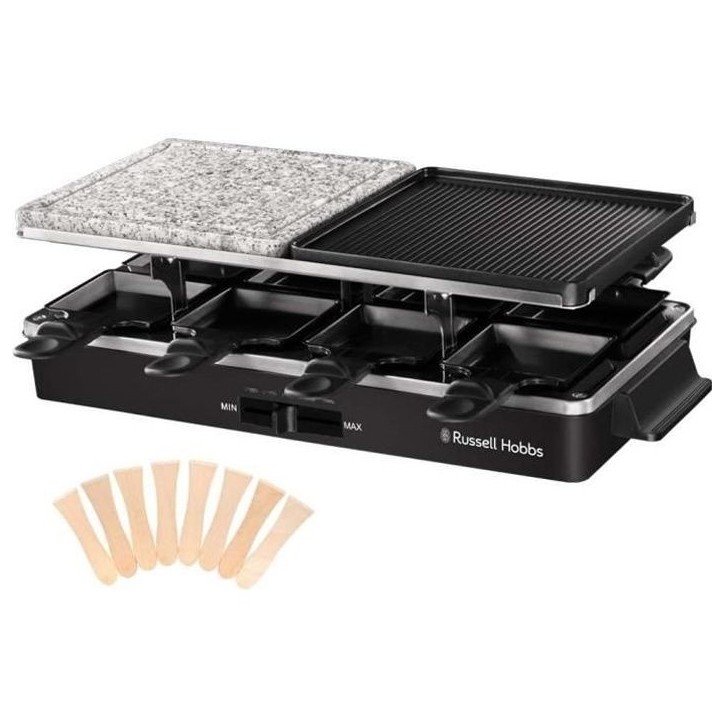 Appareil a raclette RUSSELL HOBBS - 26280-56 - Jusqu'a 8 personnes - Pierre de Cuisson - Grill Réversible - 1400W Appareil a raclette RUSSELL HOBBS - 26280-56 - Jusqu'a 8 personnes - Pierre de Cuisson - Grill Réversible - 1400W