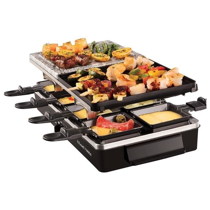Appareil a raclette RUSSELL HOBBS - 26280-56 - Jusqu'a 8 personnes - Pierre de Cuisson - Grill Réversible - 1400W Appareil a raclette RUSSELL HOBBS - 26280-56 - Jusqu'a 8 personnes - Pierre de Cuisson - Grill Réversible - 1400W