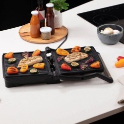 Grill électrique GEORGE FOREMAN - Ouverture 180°C - Plaques antiadh