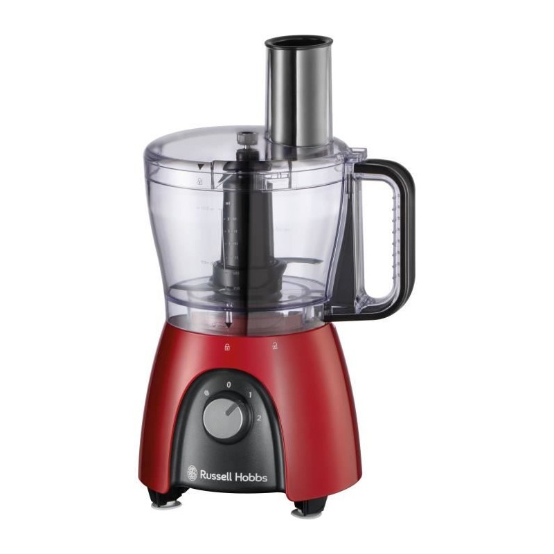 Robot culinaire - RUSSEL HOBBS - Desire Red - 600 W - 2 vitesses + pul Robot culinaire - RUSSEL HOBBS - Desire Red - 600 W - 2 vitesses + pul